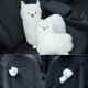 1pc Sheep Shaped Plush Doll, Car Headrest Backrest Cartoon Alpaca For Winter, Car Accessories