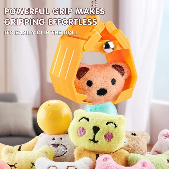 Children's Claw Machine Small Household Mini Clip Doll Machine Coin-operated Cool Mini Vending Machine Candy Boys And Girls Stall Toys (10 Dolls+10 Eggs)